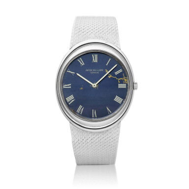 View full screen - View 1 of Lot 8228. Reference 3594 | A white gold bracelet watch, Circa 1970 | 百達翡麗 | 型號3594 | 白金鏈帶腕錶,約1970年製.