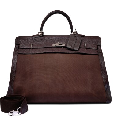 View full screen - View 1 of Lot 97. Café Clémence and Toile Kelly Voyage 50 Retourné Palladium Hardware, 2003.