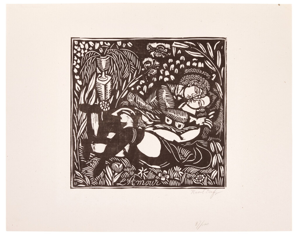 View full screen - View 1 of Lot 404. RAOUL DUFY | QUATRE BOIS: L'AMOUR; AND LA PÊCHE.