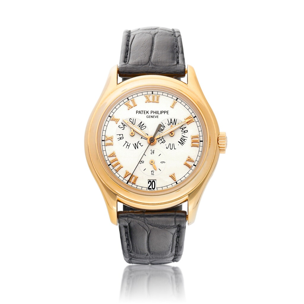View full screen - View 1 of Lot 8115. Reference 5035 | A pink gold annual calendar wristwatch with 24 hour indication, Circa 2000 | 百達翡麗 | 型號5035 | 粉紅金年曆腕錶,備24小時顯示,約2000年製.