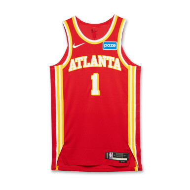 View full screen - View 1 of Lot 27. Jalen Johnson Game Worn 2026 'NBA All-Star Shooting Stars' Icon Edition Jersey .