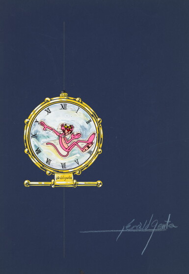 View full screen - View 1 of Lot 14. Design of a Gérald Genta desk clock with accompanying NFT Circa 1988.