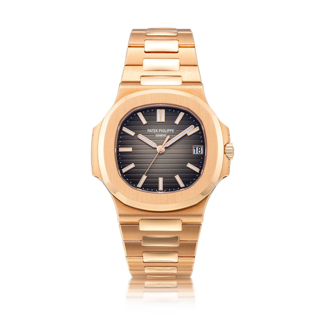 View full screen - View 1 of Lot 38. Nautilus, Ref. 5711R, Pink gold wristwatch with date and bracelet Circa 2019 | 百達翡麗 | 5711R型號「Nautilus」粉紅金鍊帶腕錶備日期顯示,約2019年製.