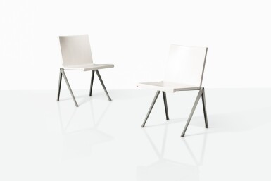 View full screen - View 1 of Lot 172. Paire de chaises Mondial .