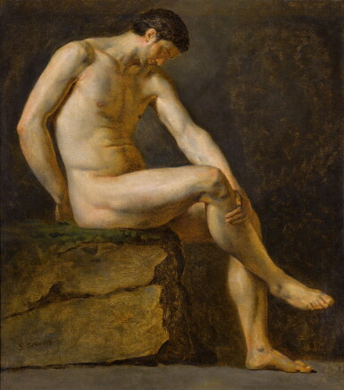 View full screen - View 1 of Lot 117. A seated male nude.