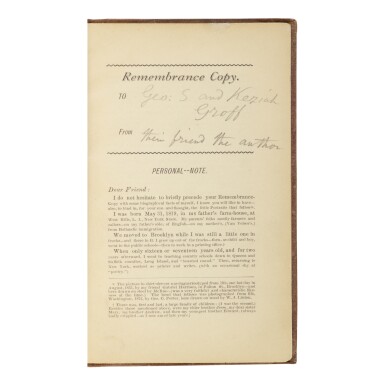 View full screen - View 1 of Lot 255. WHITMAN, WALT | Memoranda During the War. Camden: Printed for the Author, 1875-76.