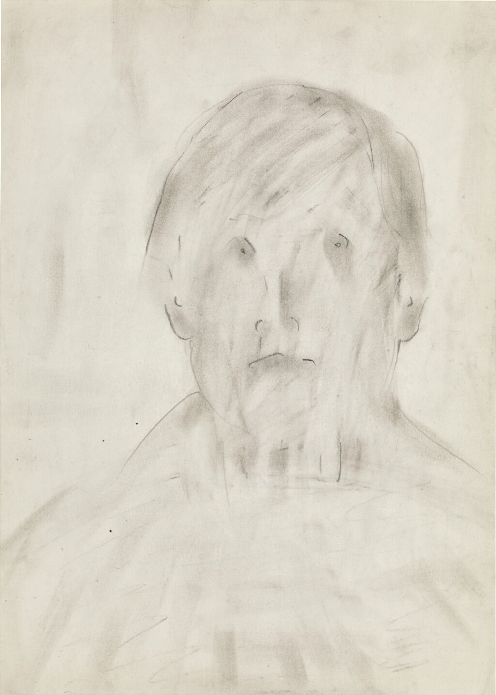 View full screen - View 1 of Lot 630. LAURENCE STEPHEN LOWRY, R.A. | PORTRAIT OF A YOUNG MAN.