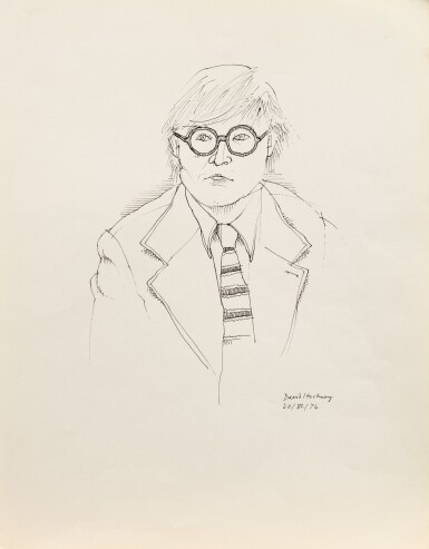 View full screen - View 1 of Lot 33. Portrait de David Hockney en buste.