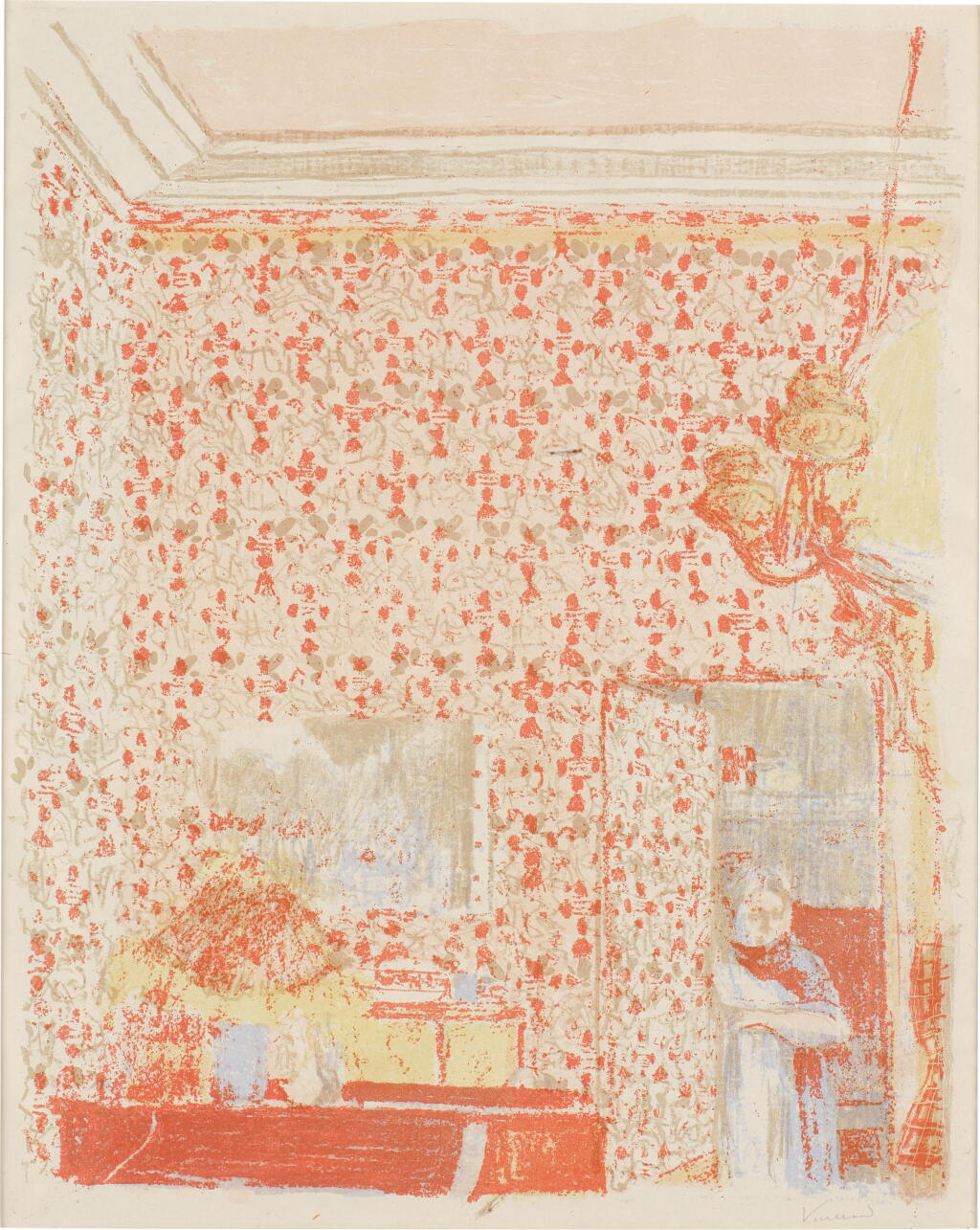 View full screen - View 1 of Lot 750. Intérieur aux tentures roses I, from Paysages et Intérieurs (Roger-Marx 36).