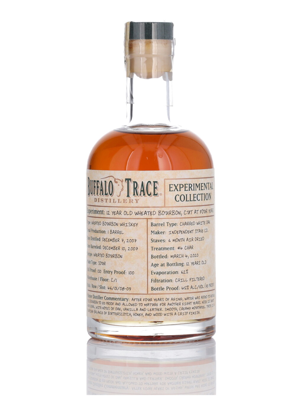View full screen - View 1 of Lot 153. Buffalo Trace Experimental Collection "Cut at 4 Years" 12 Year Old 90 Proof NV (1 BT 37.5cl).