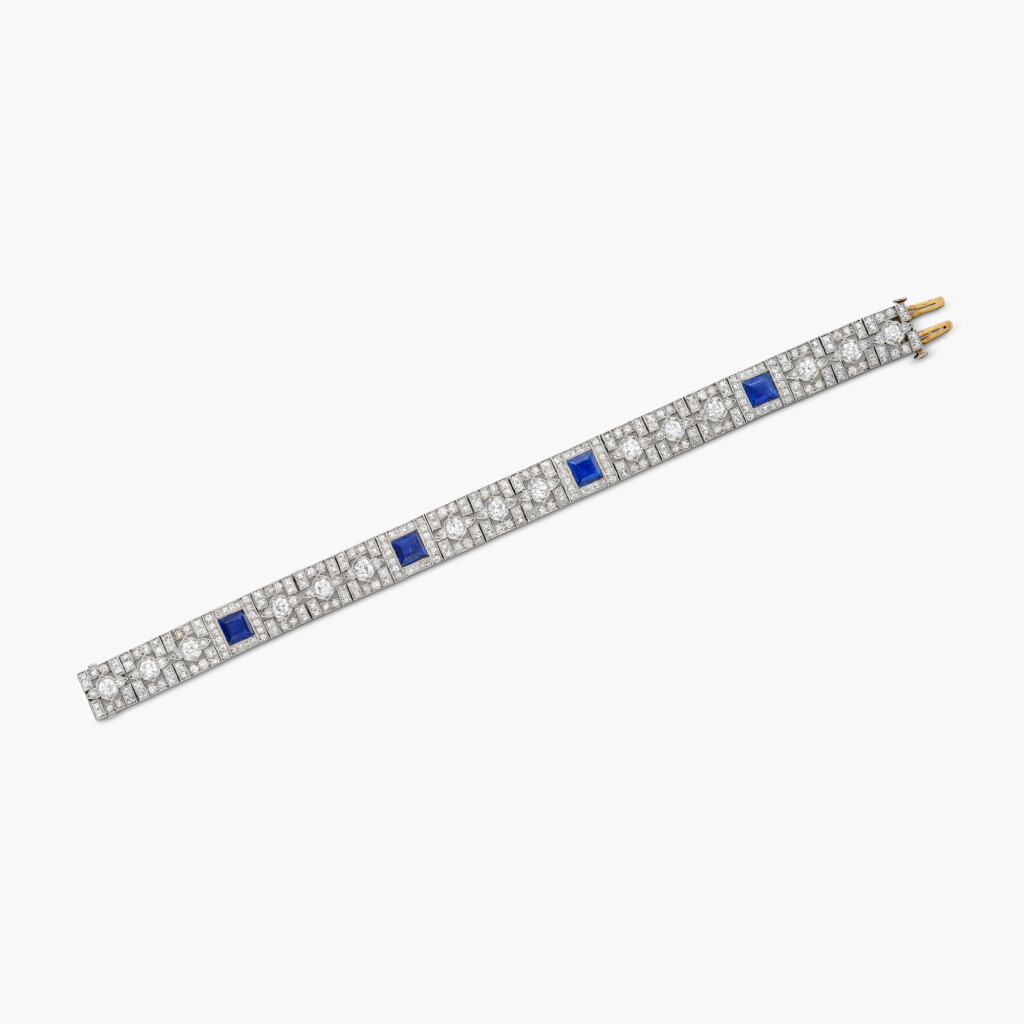 View full screen - View 1 of Lot 309. Sapphire and Diamond Bracelet .