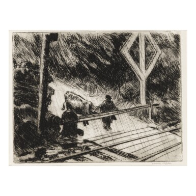 View full screen - View 1 of Lot 35. EDWARD HOPPER | RAILROAD CROSSING (L. 103; Z. 23).