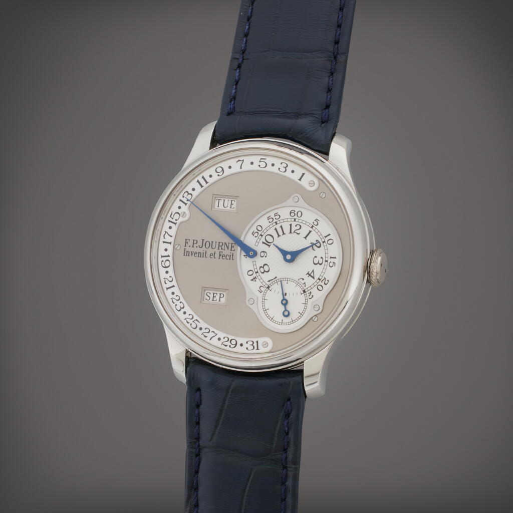 View full screen - View 1 of Lot 72. Octa Calendrier | A platinum annual calendar wristwatch with retrograde date, Circa 2005.