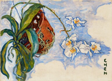 View full screen - View 1 of Lot 3835. Georgette Chen 張荔英 | White Orchids (Phalaenopsis) 白蘭花(蝴蝶蘭).