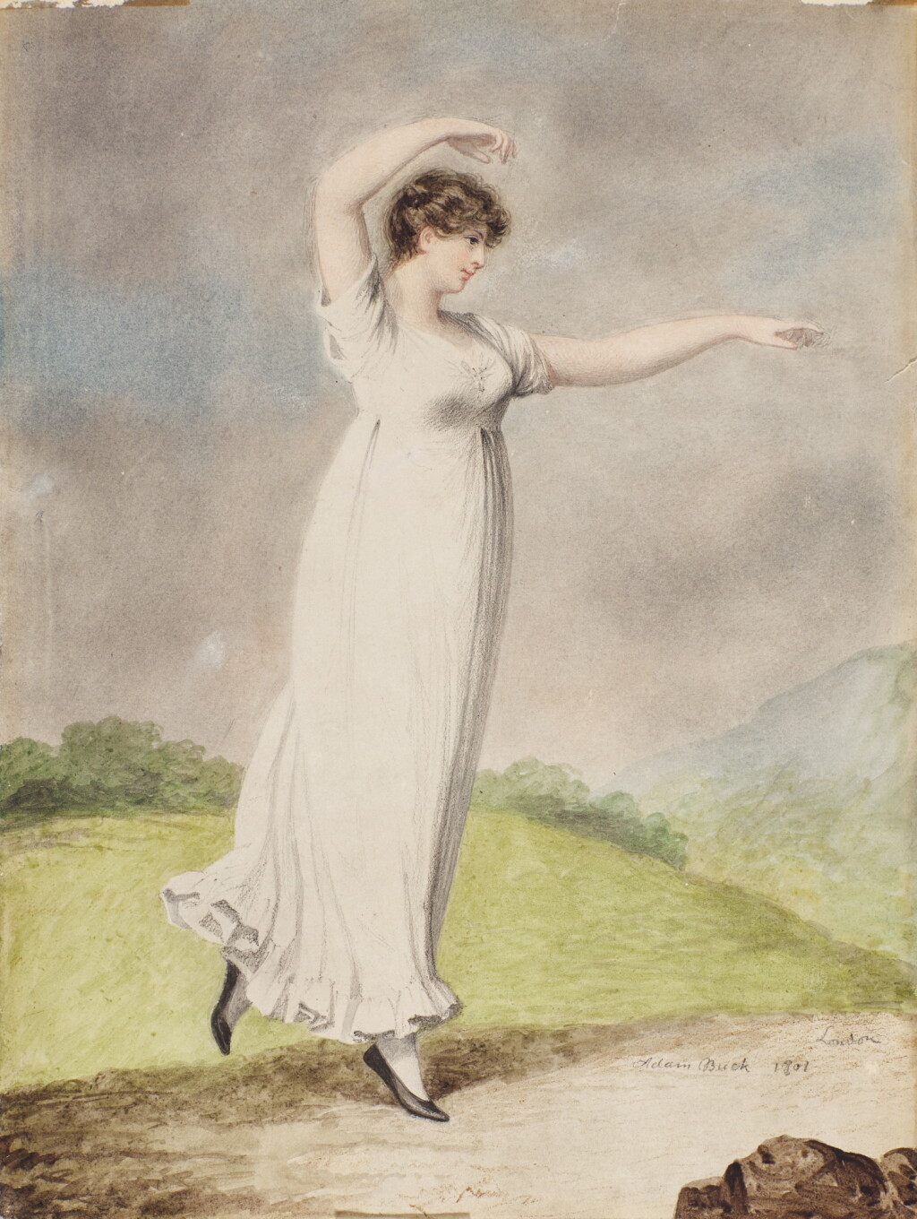 View full screen - View 1 of Lot 183. Portrait of a lady dancing.