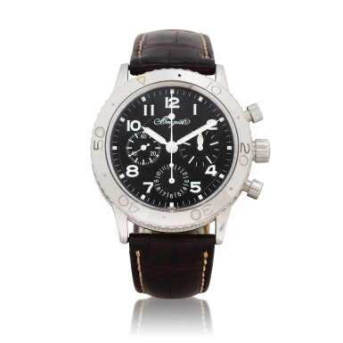 View full screen - View 1 of Lot 1048. Type XX, Ref. 3800 Chronographe “retour en vol” bracelet en acier | Stainless steel flyback chronograph wristwatch Vers 2001 | Circa 2001.