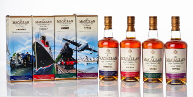 View full screen - View 1 of Lot 6185. The Macallan Travel Decades Series Mixed Lot NV (4 BT50).