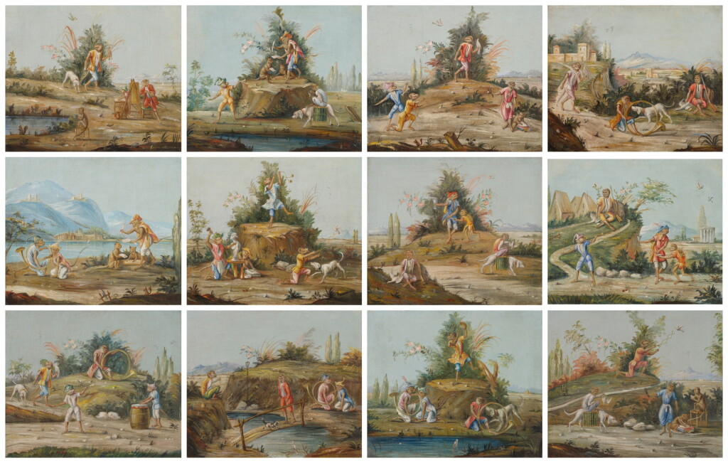 View full screen - View 1 of Lot 128. Singeries, a Set of Twelve.