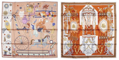 View full screen - View 1 of Lot 511. Silk Scarves Brides et Destin and Tea For Two.
