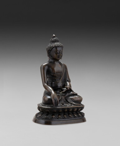 View full screen - View 1 of Lot 158. A bronze figure of Amitabha Qing dynasty, 18th century | 清十八世紀 銅阿彌陀佛坐像.