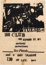 Helen Wellington-Lloyd and Nils Stevenson | Handbill for the 100 Club, 15 June 1976