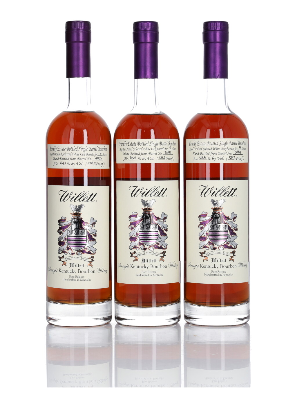 View full screen - View 1 of Lot 187. Willett Family Estate Single Barrel Bourbon 9 Year Old NV (3 Bottles 75cl).