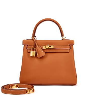 View full screen - View 1 of Lot 951. Gold Swift Kelly 25 Retourne Gold Hardware, 2024.