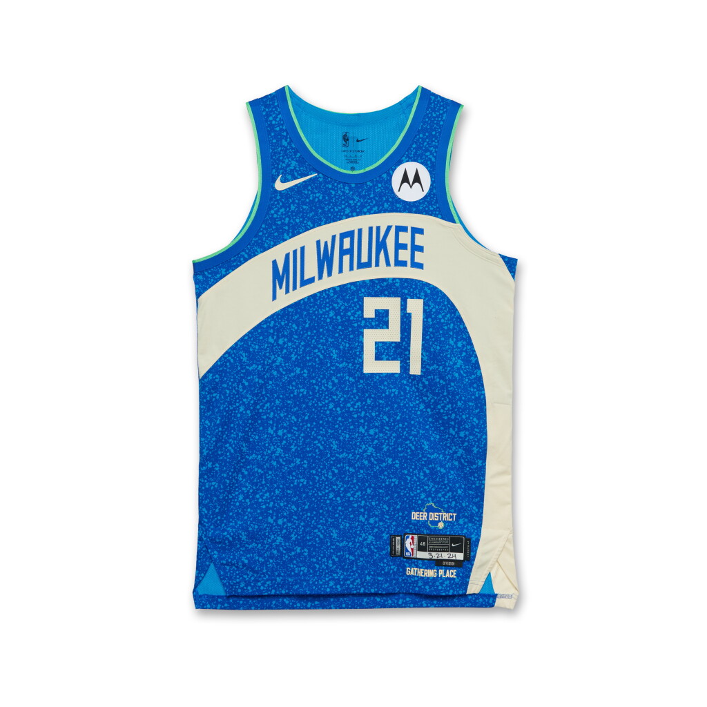 View full screen - View 1 of Lot 115. Patrick Beverley Milwaukee Bucks 2023-2024 Game Worn City Edition Jersey .