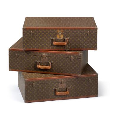 View full screen - View 1 of Lot 70. Three Classic Monogram Cotville Travel Trunks, Cir 1960's (Tre bauli da viaggio Cotville LV).