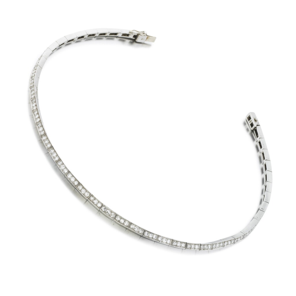 View full screen - View 1 of Lot 330. Collier diamants | Diamond necklace.