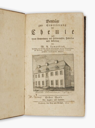 View full screen - View 1 of Lot 140. Lampadius, Wilhelm August | First edition of an early Freiberg work on applied and analytical chemistry.