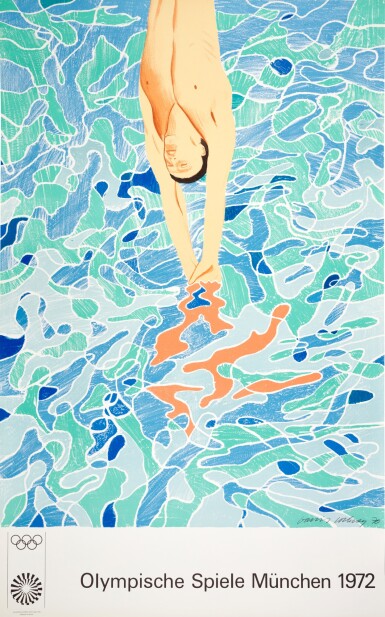 View full screen - View 1 of Lot 153. Diver Poster for Olympische Spiele München.