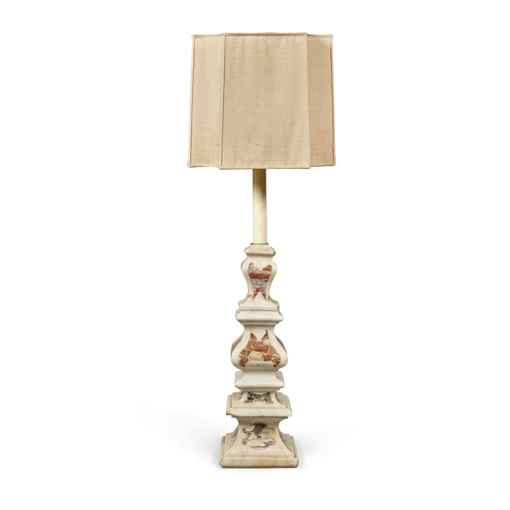 View full screen - View 1 of Lot 530. An Italian Baroque Inlaid Marble Balustrade Column, Probably 17th Century.