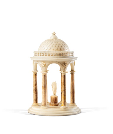View full screen - View 1 of Lot 184. A probably Italian Alabaster and marble model of a temple, 19th century.