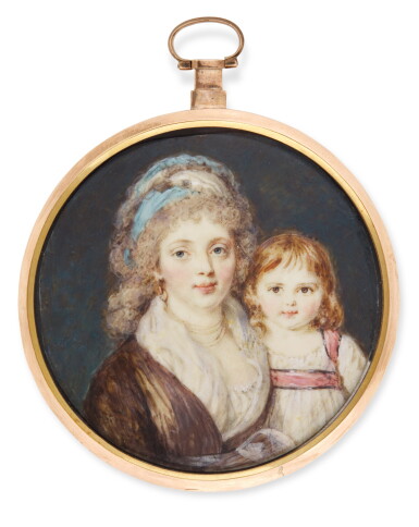 View full screen - View 1 of Lot 299. A portrait of a mother and daughter, circa 1790.