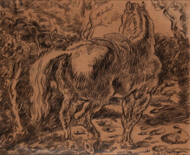View full screen - View 1 of Lot 77. Cavallo nella foresta.