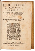 Borghini, Il riposo, Florence, 1584, later vellum