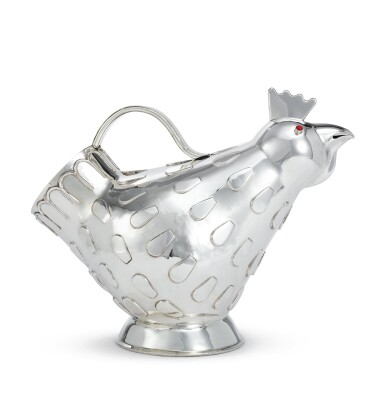 View full screen - View 1 of Lot 412. A SILVER ROOSTER-FORM WINE COOLER, 20TH CENTURY.