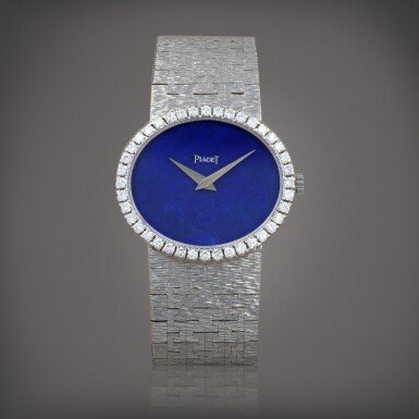 View full screen - View 1 of Lot 728. Reference 9806 A Montre bracelet en or blanc sertie de diamants | White gold and diamond-set bracelet watch Vers 1975 | Circa 1975.