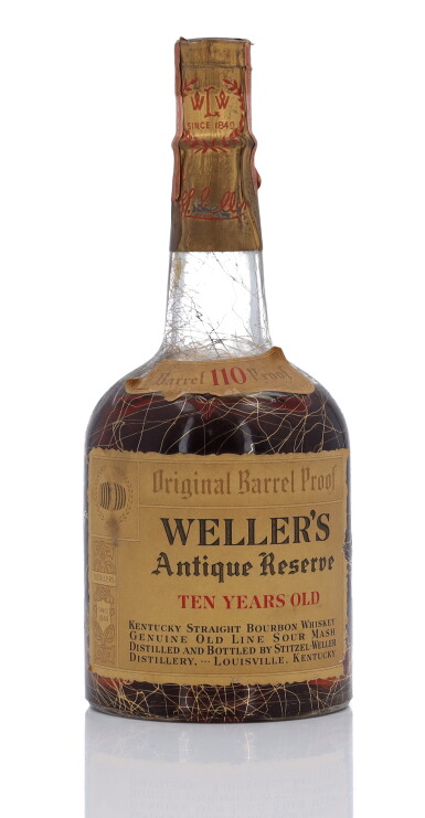 View full screen - View 1 of Lot 493. Weller's Antique Reserve 10 Year Old 110 Proof NV (1 Bottle 4/5 Quart).