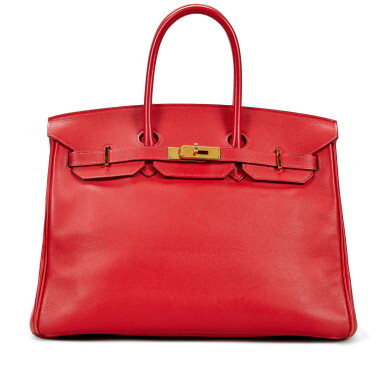 View full screen - View 1 of Lot 32. Rouge Vif Swift Birkin 35 Gold Hardware, 2009.