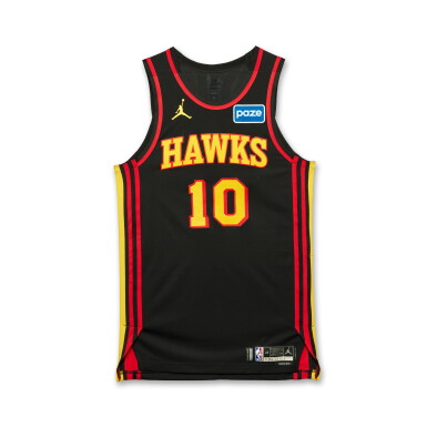 View full screen - View 1 of Lot 24. Zaccharie Risacher Atlanta Hawks 2025-2026 Emirates NBA Cup Game Worn Statement Edition Jersey .