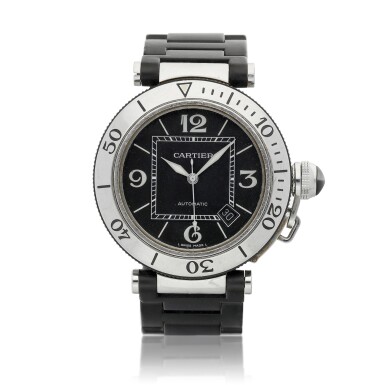 View full screen - View 1 of Lot 8033. Pasha Seatimer, Reference 2790 | A stainless steel bracelet watch with date, Circa 2000 | 卡地亞 | Pasha Seatimer 型號2790 | 精鋼鏈帶腕錶,備日期顯示,約2000年製.