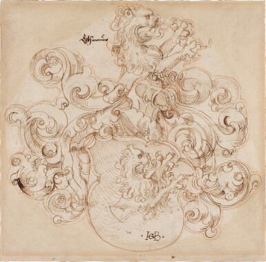 View full screen - View 1 of Lot 114. A coat of arms with a lion.