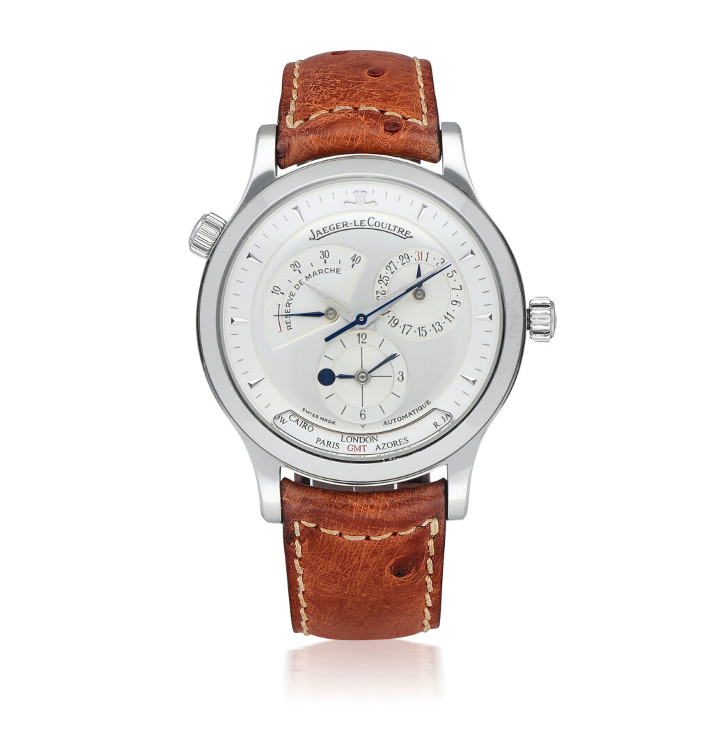 View full screen - View 1 of Lot 105. JAEGER-LECOULTRE | MASTER GEOGRAPHIC, REF 142.8.92 STAINLESS STEEL WORLD-TIME WRISTWATCH WITH DATE, DAY/NIGHT AND POWER RESERVE INDICATION CIRCA 1998.