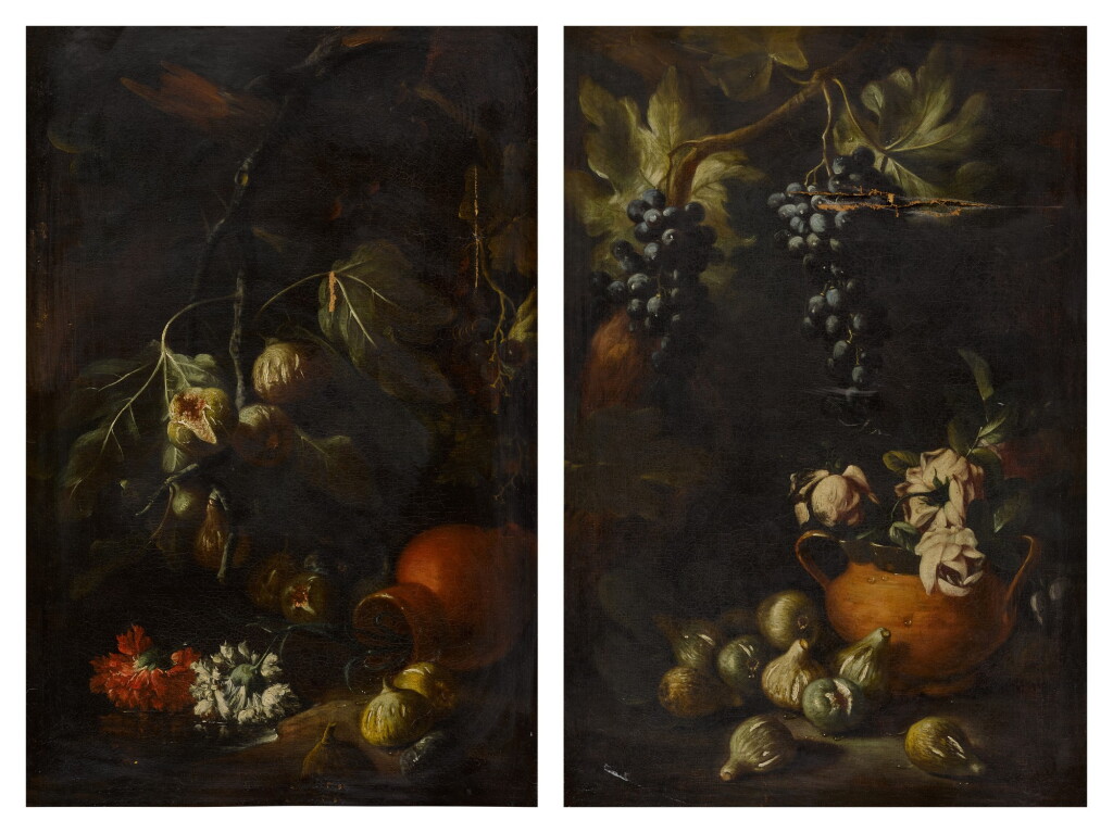 View full screen - View 1 of Lot 238. Still lifes of fruit and flowers.