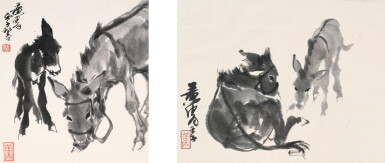 View full screen - View 1 of Lot 2563. 黃胄 驢 | Huang Zhou, Donkeys.