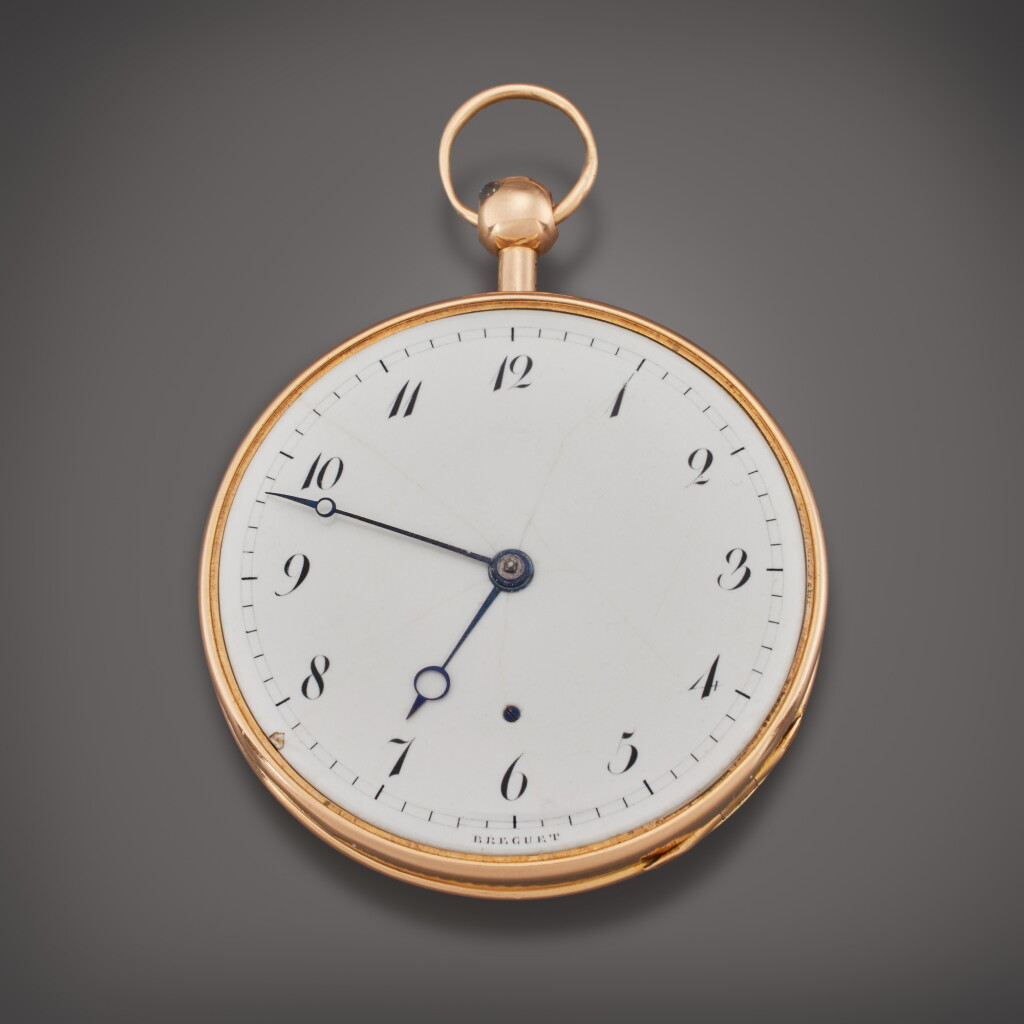 View full screen - View 1 of Lot 150. A gold open faced quarter repeating à toc watch, No. 678, Circa 1800.