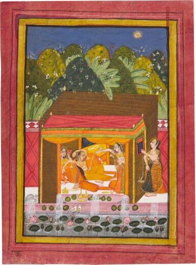 View full screen - View 1 of Lot 54. A lady bathing, India, Rajasthan, probably Bundi, circa 1770.