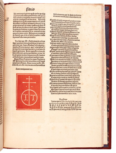 View full screen - View 1 of Lot 231. William of Ockham, Super quattor libros sententiarum, Lyon, 1495, modern calf.